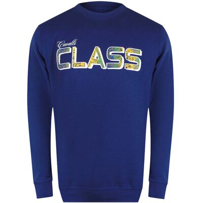 Cavalli Class - Sweatshirt Mit Leuchtendem Blumenlogo In Irisblau Blau XL Cavalli Class - Sweatshirt Mit Leuchtendem Blumenlogo In Irisblau Blau XL