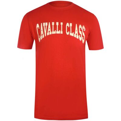 Cavalli Class Varsity Logo Rotes T-shirt Rot M Cavalli Class Varsity Logo Rotes T-shirt Rot M