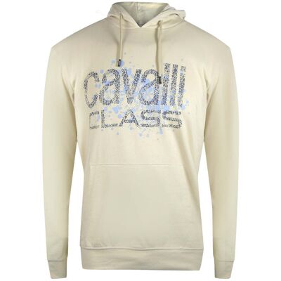 Cavalli Class - Kapuzenpullover In Beige Mit Gesprühtem Logo Beige XL Cavalli Class - Kapuzenpullover In Beige Mit Gesprühtem Logo Beige XL
