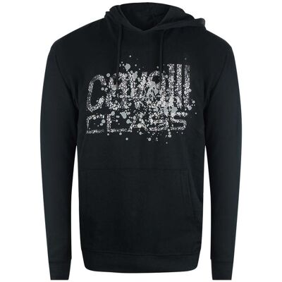 Cavalli Class - Schwarzer Hoodie Mit Gesprühtem Logo Schwarz L Cavalli Class - Schwarzer Hoodie Mit Gesprühtem Logo Schwarz L