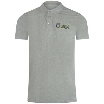 Cavalli Class - Graues Poloshirt Mit Leuchtendem Blumenlogo Grau L Cavalli Class - Graues Poloshirt Mit Leuchtendem Blumenlogo Grau L