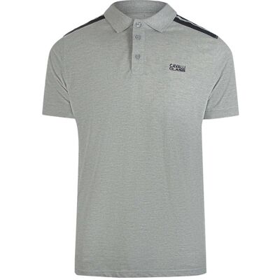 Cavalli Class - Graues Poloshirt Mit Schulterverstärkung Grau L Cavalli Class - Graues Poloshirt Mit Schulterverstärkung Grau L
