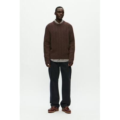 Wood Wood Strickpullover WWSteve Casual fit brown Braun XS/S Wood Wood Strickpullover WWSteve Casual fit brown Braun XS/S