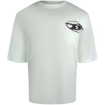 Diesel - Weißes T-shirt Mit Kastenförmiger Passform Weiß L Diesel - Weißes T-shirt Mit Kastenförmiger Passform Weiß L