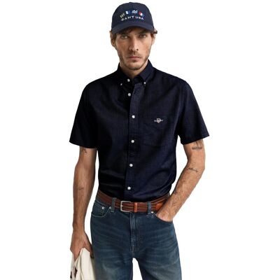 Gant Mens Regular Kurzarm Oxford Hemd Marine L Gant Mens Regular Kurzarm Oxford Hemd Marine L