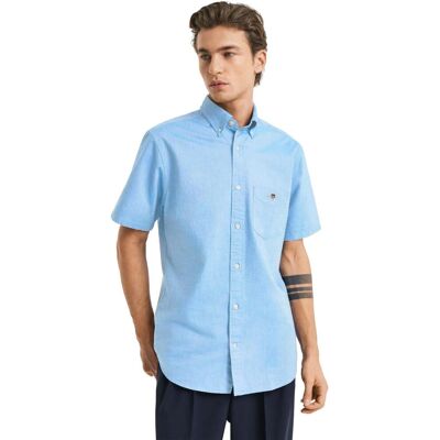 Gant Mens Regular Kurzarm Oxford Hemd Himmelblau L Gant Mens Regular Kurzarm Oxford Hemd Himmelblau L