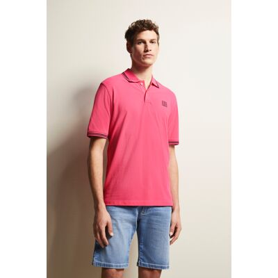 Bugatti Herren Polohemd mit Kontraststreifen Rosa S Bugatti Herren Polohemd mit Kontraststreifen Rosa S