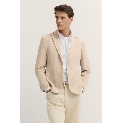 Bugatti Herren Sakko mit Reverskragen und Stretch Beige EU56 Bugatti Herren Sakko mit Reverskragen und Stretch Beige EU56
