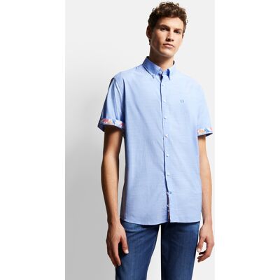 Bugatti Herren Kurzarmhemd mit Button-Down-Kragen Hellblau M Bugatti Herren Kurzarmhemd mit Button-Down-Kragen Hellblau M