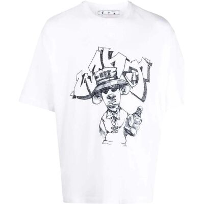 Off-white Graff Freest Over Skate Kurzarm-t-shirt Weiß Creme S Off-white Graff Freest Over Skate Kurzarm-t-shirt Weiß Creme S