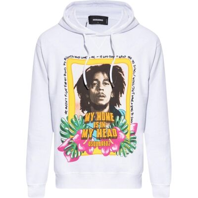 DSquared2 Herren Bob Marley Hoodie (Weiß) Weiß L DSquared2 Herren Bob Marley Hoodie (Weiß) Weiß L