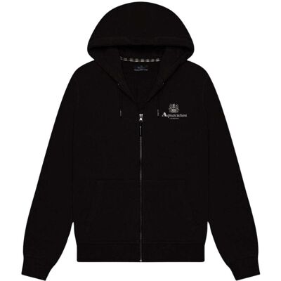 Aquascutum Herren Aktive Kleine Logo Vollzip-Hoodie (Schwarz) Schwarz XL Aquascutum Herren Aktive Kleine Logo Vollzip-Hoodie (Schwarz) Schwarz XL