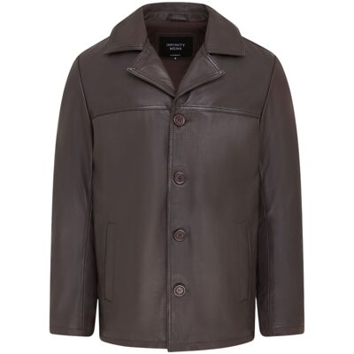 Infinity Leather Braune Herren-Blazerjacke aus italienischem Leder mit 4 Knöpfen – Loxton Braun XL Infinity Leather Braune Herren-Blazerjacke aus italienischem Leder mit 4 Knöpfen – Loxton Braun XL