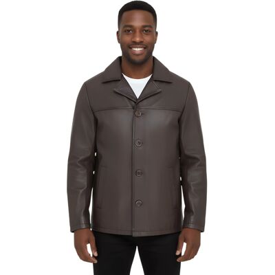 Infinity Leather Braune Herren-Blazerjacke aus italienischem Leder mit 4 Knöpfen – Gladstone Braun XL Infinity Leather Braune Herren-Blazerjacke aus italienischem Leder mit 4 Knöpfen – Gladstone Braun XL