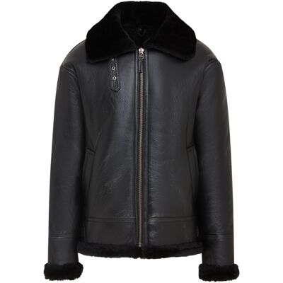 Infinity Leather Herren Pilotenjacke B3, schwarz, Lammfell, Schaffell, WWII, Bomberjacke Schwarz S Infinity Leather Herren Pilotenjacke B3, schwarz, Lammfell, Schaffell, WWII, Bomberjacke Schwarz S