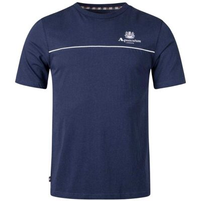 Aquascutum Herren T-Shirt mit Piping-Detail (Navy) Marine L Aquascutum Herren T-Shirt mit Piping-Detail (Navy) Marine L