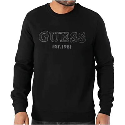 Herren-Sweatshirt von Guess, elegant Schwarz S Herren-Sweatshirt von Guess, elegant Schwarz S