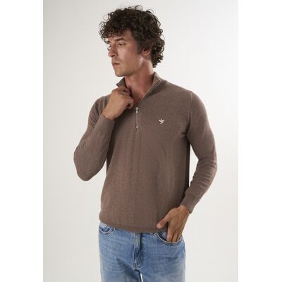 Felix Hardy Pullover Strickpullover Mit Halbem Reißverschluss Braun 2XL Felix Hardy Pullover Strickpullover Mit Halbem Reißverschluss Braun 2XL