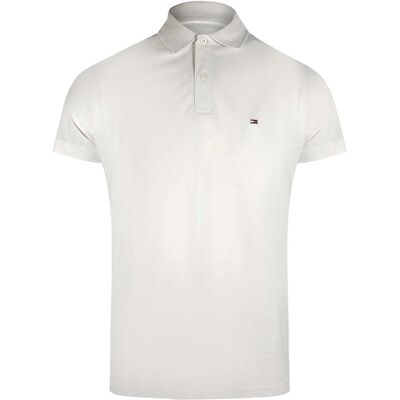 Tommy Hilfiger - Verwittertes Weißes Poloshirt Weiß S Tommy Hilfiger - Verwittertes Weißes Poloshirt Weiß S