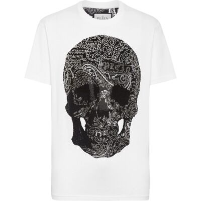 Philipp Plein T-Shirt Paisley Weiß schwarz XL Philipp Plein T-Shirt Paisley Weiß schwarz XL