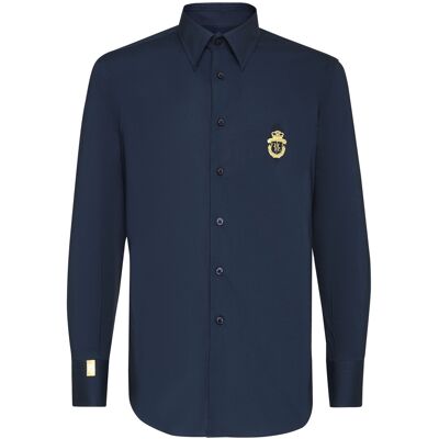 Billionaire Hemd Slim Fit Crest Dunkelblau XS Billionaire Hemd Slim Fit Crest Dunkelblau XS