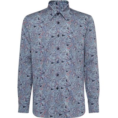 Billionaire Hemd Paisley Schwarz Blau S Billionaire Hemd Paisley Schwarz Blau S