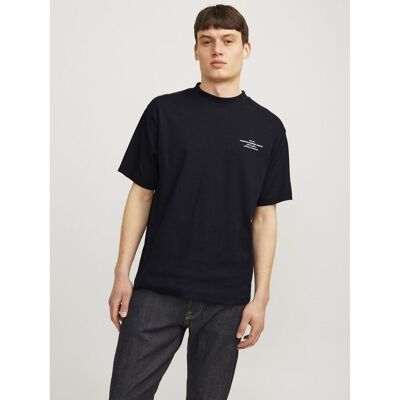 Jack & Jones Chad Branding T-Shirt aus Baumwolle, Herren - Schwarz Schwarz S Jack & Jones Chad Branding T-Shirt aus Baumwolle, Herren - Schwarz Schwarz S