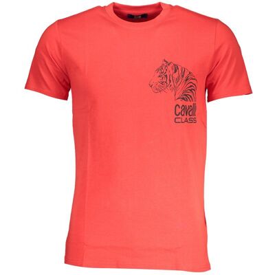 Cavalli Class Tigerkopf T-Shirt Kurzarm Tee Orange M Cavalli Class Tigerkopf T-Shirt Kurzarm Tee Orange M
