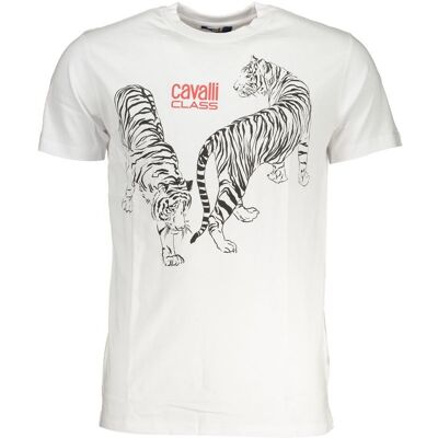 Cavalli Class Tigers T-Shirt im lässigen Stil Weiß XL Cavalli Class Tigers T-Shirt im lässigen Stil Weiß XL