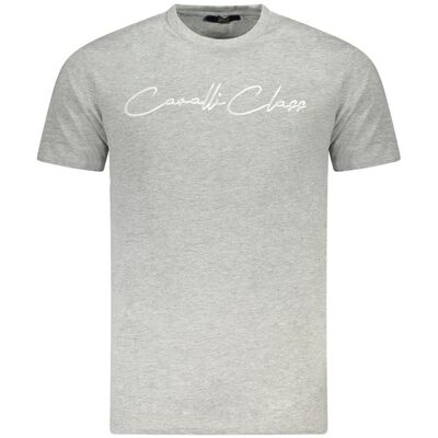 Cavalli Class Logo T-Shirt mit kurzen Ärmeln Grau M Cavalli Class Logo T-Shirt mit kurzen Ärmeln Grau M