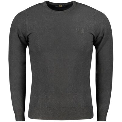 Cavalli Class Rundhals-Pullover Klassische Strickwaren Grau M Cavalli Class Rundhals-Pullover Klassische Strickwaren Grau M