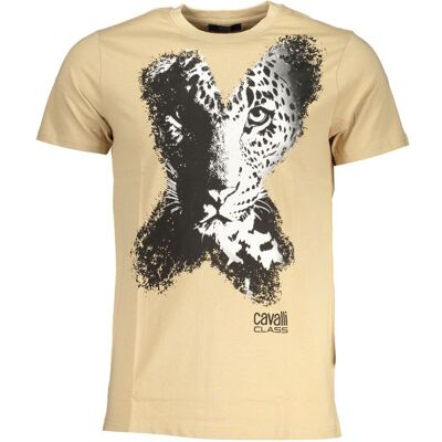 Cavalli Class Leoparden Motiv T-Shirt mit kurzen Ärmeln Beige L Cavalli Class Leoparden Motiv T-Shirt mit kurzen Ärmeln Beige L