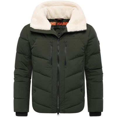 Stone Harbour Herren Steppjacke Ansello mit Teddyfleece-Kragen & Fleecefutter Grün M Stone Harbour Herren Steppjacke Ansello mit Teddyfleece-Kragen & Fleecefutter Grün M