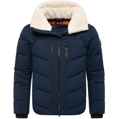 Stone Harbour Herren Steppjacke Ansello mit Teddyfleece-Kragen & Fleecefutter Blau XL Stone Harbour Herren Steppjacke Ansello mit Teddyfleece-Kragen & Fleecefutter Blau XL