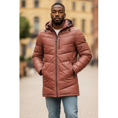 Infinity Leather Herren-Steppjacke aus hellbraunem Leder mit Kapuze, Puffer-Wintermantel – Summit Bräunen XL Infinity Leather Herren-Steppjacke aus hellbraunem Leder mit Kapuze, Puffer-Wintermantel – Summit Bräunen XL