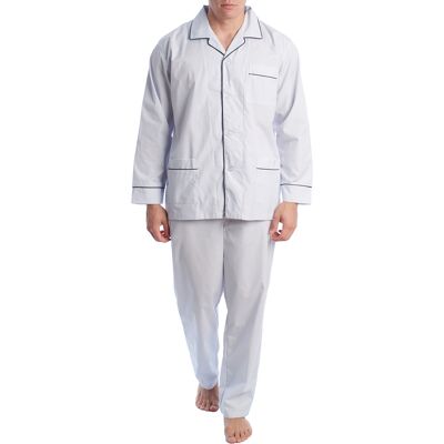 Kisses&Love Schlafanzug aus Popeline mit langen Ärmeln für Männer KL30233 Blau XL Kisses&Love Schlafanzug aus Popeline mit langen Ärmeln für Männer KL30233 Blau XL