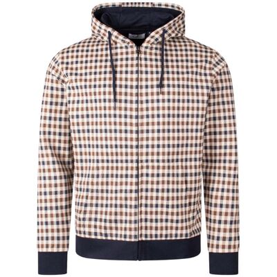 Aquascutum Active Iconic Kapuzenpullover Mit Durchgehendem Reißverschluss, Club Check Beige XL Aquascutum Active Iconic Kapuzenpullover Mit Durchgehendem Reißverschluss, Club Check Beige XL