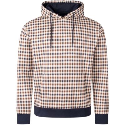 Aquascutum Active Iconic Club Check Beige Hoodie Beige L Aquascutum Active Iconic Club Check Beige Hoodie Beige L