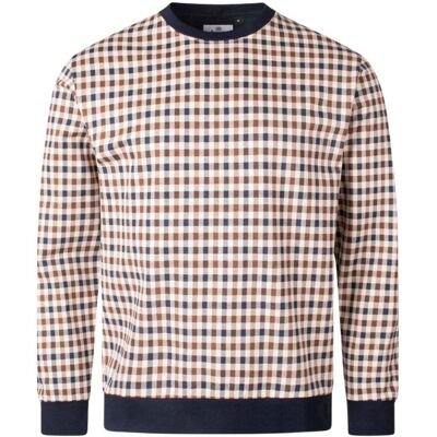 Aquascutum Active Iconic - Beige Kariertes Sweatshirt Mit Rundhalsausschnitt Beige L Aquascutum Active Iconic - Beige Kariertes Sweatshirt Mit Rundhalsausschnitt Beige L