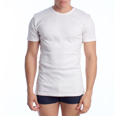 Abanderado Kurzarm-Baumwoll-Thermo-T-Shirt für Männer A0256 Weiß M Abanderado Kurzarm-Baumwoll-Thermo-T-Shirt für Männer A0256 Weiß M