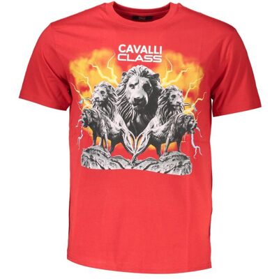 Cavalli Class Löwen Grafik T-Shirt Rot XL Cavalli Class Löwen Grafik T-Shirt Rot XL