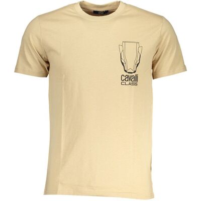 Cavalli Class T-Shirt Logo Beige 2XL Cavalli Class T-Shirt Logo Beige 2XL