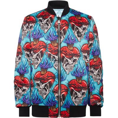 Philipp Plein Bomberjacke Tattoo Türkis 46 (Brust) Philipp Plein Bomberjacke Tattoo Türkis 46 (Brust)