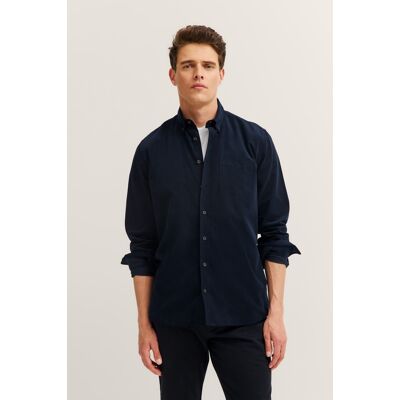 Bugatti Herren Cordhemd im Modern Fit mit Button-Down-Kragen Marine S Bugatti Herren Cordhemd im Modern Fit mit Button-Down-Kragen Marine S