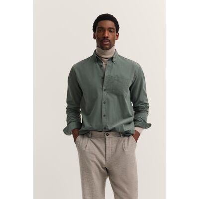 Bugatti Herren Cordhemd im Modern Fit mit Button-Down-Kragen Grün S Bugatti Herren Cordhemd im Modern Fit mit Button-Down-Kragen Grün S