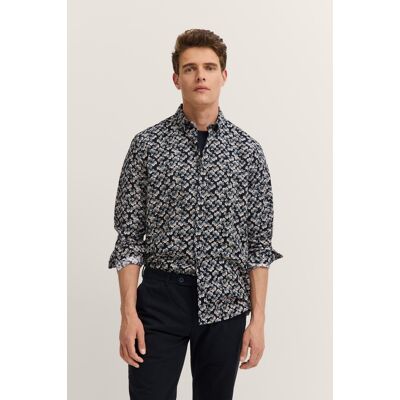 Bugatti Herren Cordhemd mit floralem Muster und im Modern Fit Grün S Bugatti Herren Cordhemd mit floralem Muster und im Modern Fit Grün S