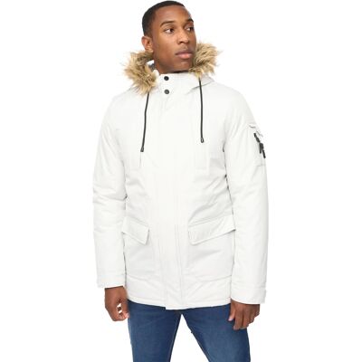 Crosshatch - "Parkmoore MVE" Parka für Herren (Grau/Rosa) Creme M Crosshatch - "Parkmoore MVE" Parka für Herren (Grau/Rosa) Creme M