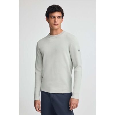 Strickpullover hellgrau aus Baumwolle mit Polo Club-Patch Hellgrau 2XL Strickpullover hellgrau aus Baumwolle mit Polo Club-Patch Hellgrau 2XL