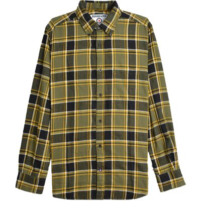 Lambretta - Hemd für Herren, angeraut, Langärmlig (Khakigrün/Schwarz/Gold) Khaki 2XL Lambretta - Hemd für Herren, angeraut, Langärmlig (Khakigrün/Schwarz/Gold) Khaki 2XL
