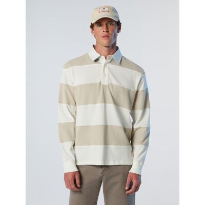 North Sails Rugby-Oberteil Gestreiftes Langarmshirt Beige L North Sails Rugby-Oberteil Gestreiftes Langarmshirt Beige L